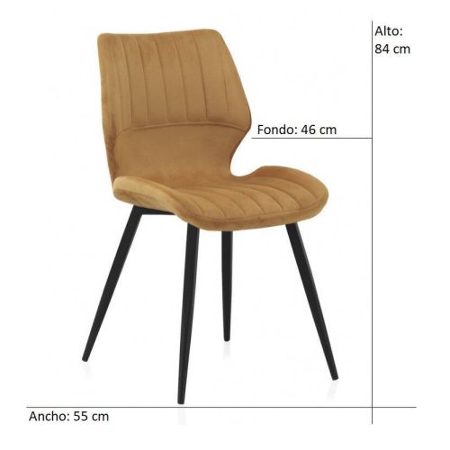 Cadeira estofada em veludo GABAR VIVE modelo 8390