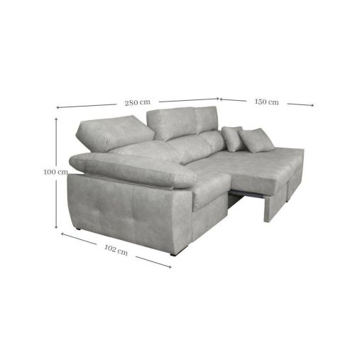 Sofá Chaise Longue Deslizante VIENA com 280 cm à Direita