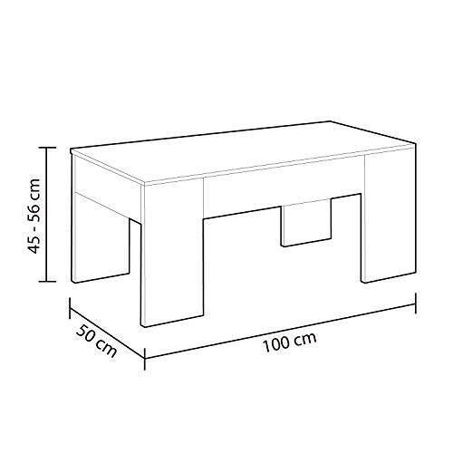 Mesa Centro Elevável em Melamina cor Branco Ártico 001640A