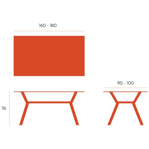 Mesa de jantar retangular fixa preta ALBORAN 160 cm com tampo de vidro CNG007NL