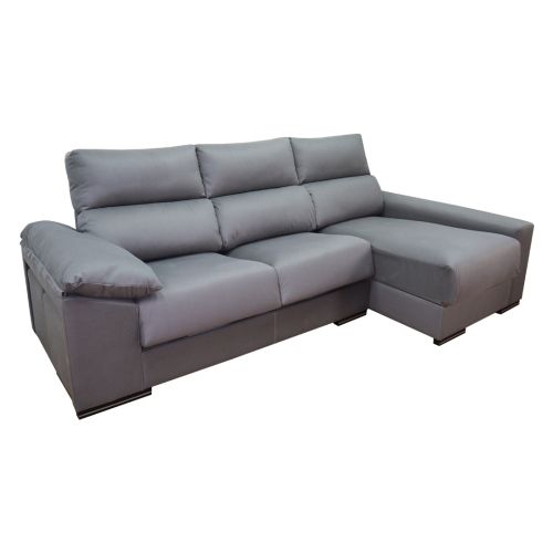 Sofá Chaise Longue à Direita ARIEL com Baú em Tecido