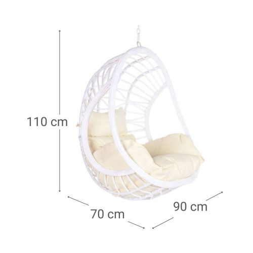 Poltrona Suspensa Branca com Almofadas MB-200841