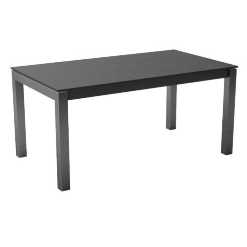Mesa extensível com pernas em aço antracite e bancada Kelya KERALA