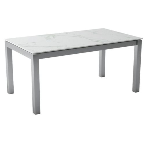 Mesa extensível com pés em aço alumínio e bancada Aura 15 KERALA
