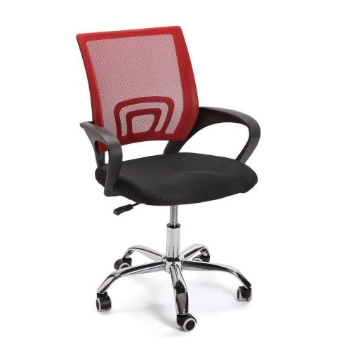 Cadeira de Escritório de Tecido com Encosto Vermelho 22180003
