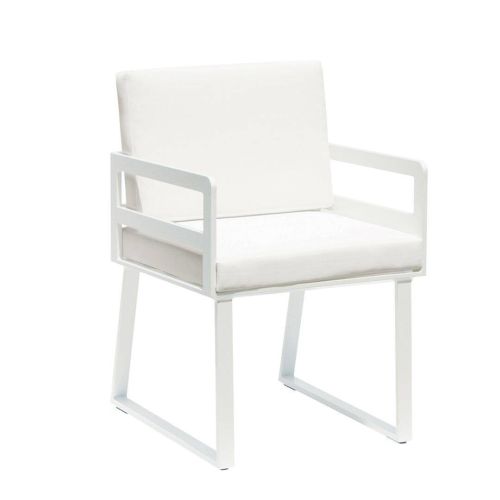 Cadeira de Jardim AIRE em Alumínio e Batyline em Branco