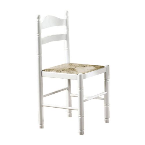 Cadeira de Cozinha Branca com Estrutura de Madeira