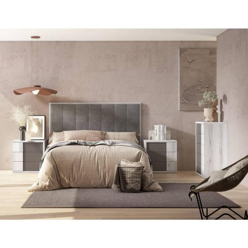 Conjunto de Quarto de Casal CRETA TOP 6 em Lava e Âmbar