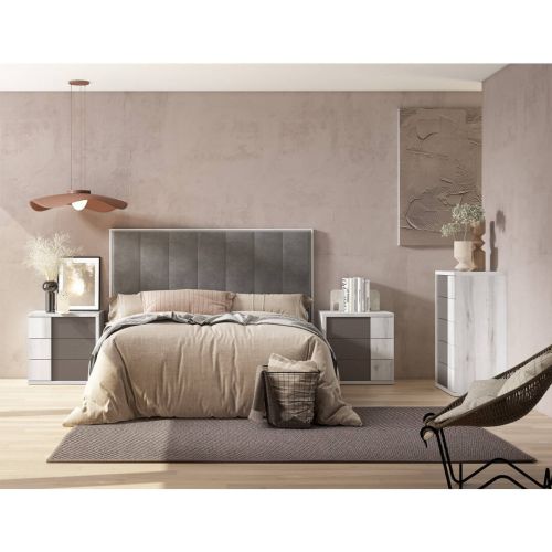 Conjunto de Quarto de Casal CRETA TOP 6 em Lava e Âmbar