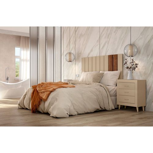 Composição de Quarto de Casal cor Pérola Java JORDAN EVO AZCHS01