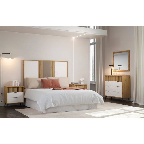 Composição de Quarto de Casal TEIDE em Branco com acabamento Amazonas
