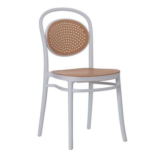 Cadeira de Jantar com Grelha cor Branco