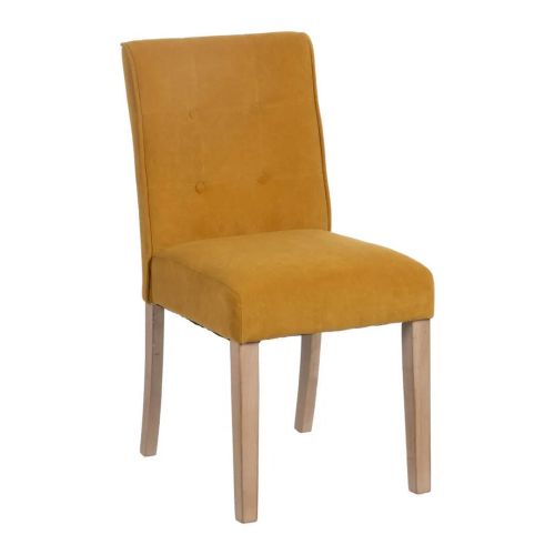 Cadeira para Sala de Jantar BELEN em Tecido cor Mostarda