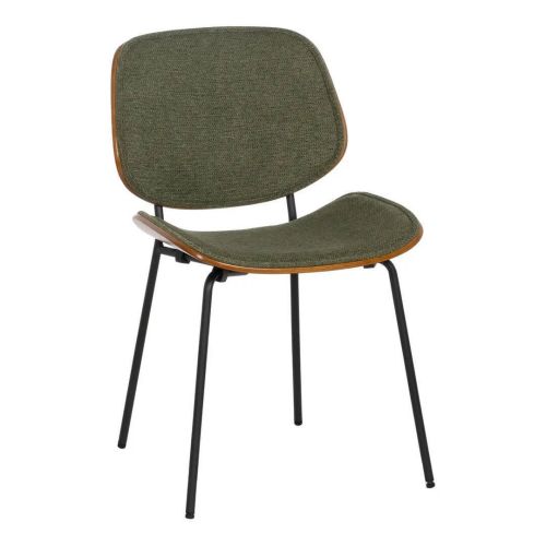 Cadeira de Jantar em Madeira SPOOK com Tecido Verde 609455