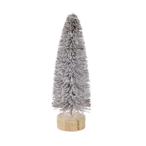 Árvore de Natal nevada com moldura de fibra de coco