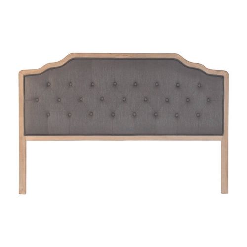 Cabeceira para Cama de Casal com Estofos em Poliéster cor Cinza e Natural MB-20416