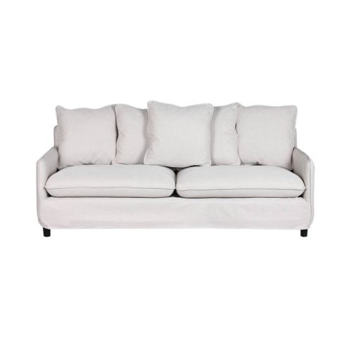 Sofá de 3 Plazas Tapizado en Poliéster Color Beige MB-211732