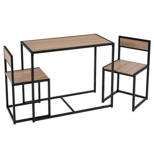 Conjunto de Mesa com 2 Cadeiras em Metal e MDF