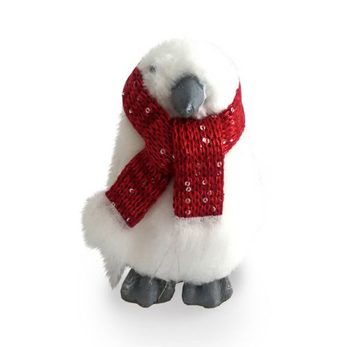 Pinguim Decorativo com Lenço Vermelho 16 cm