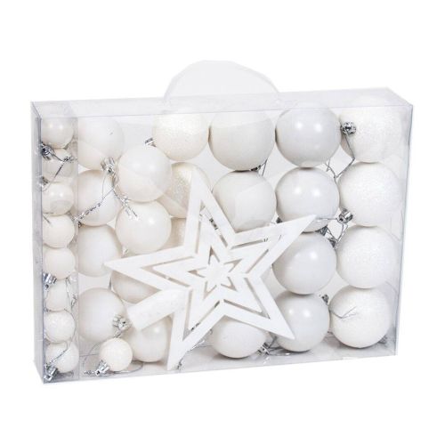 Conjunto de 42 bolas de Natal em cor Branca