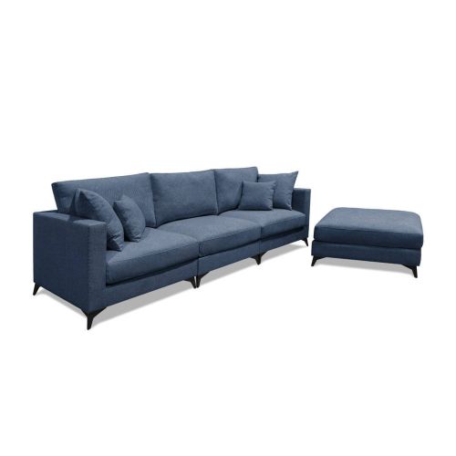 Sofá Chaise Longue Reversível Estofado em Tecido ZEHILA