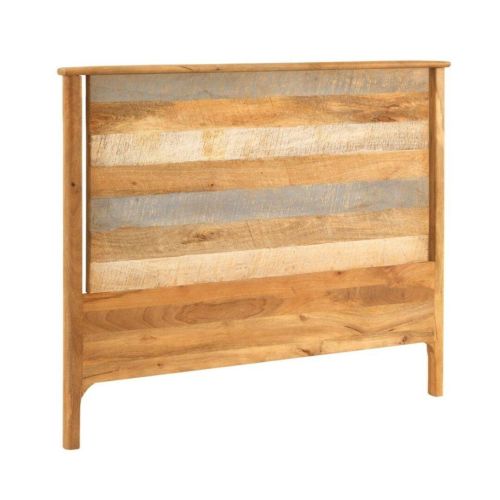 Cabeceira em madeira de mangueira maciça 145x120 cm cinza envelhecido GABAR 10711