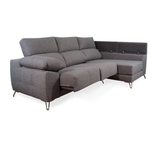 Sofá Chaise Longue à Direita LAURA em Tecido com Baú