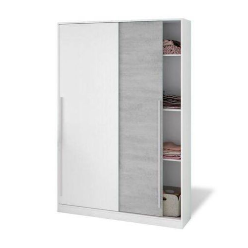 Roupeiro Meio-dia plus Porta Deslizante Artik Branco e Cimento 0L8552A