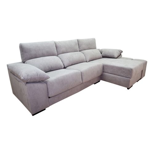 Sofá 3 Lugares Chaise Longue Direita Estofos em Tecido