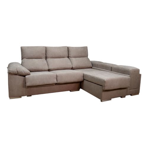 Sofá Chaise Longue à Direita IXCHEL 250 cm em Tecido com Baú