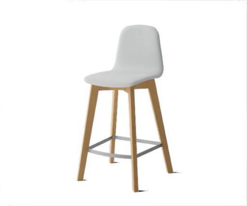 Banqueta 65 cm com pernas de madeira e assento estofado DOLCE