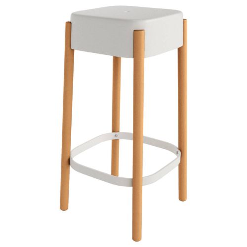 Banco Alto VISBY em Polipropileno Branco CG1646DB