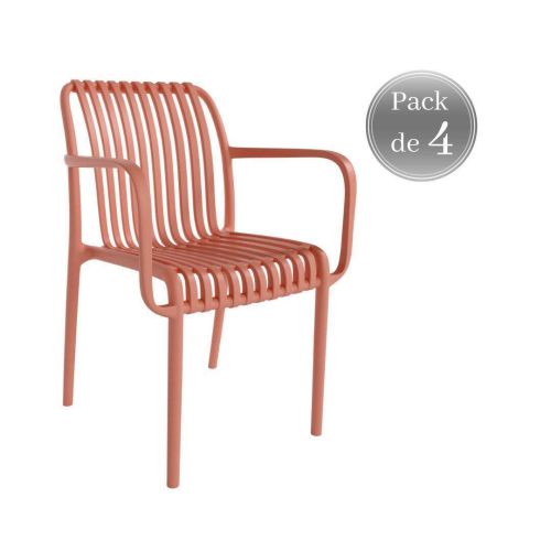Pack de 4 Cadeiras Empilháveis em Polipropileno HABANA