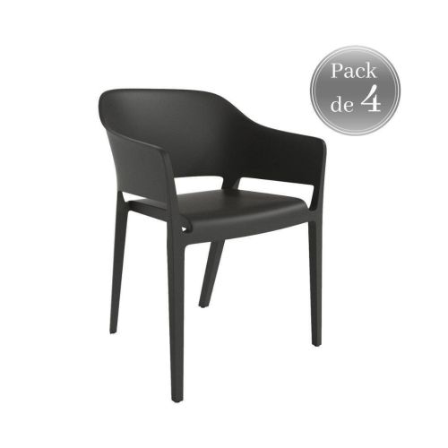 Conjunto de 4 cadeiras empilháveis VALETA em polipropileno