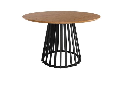 Mesa de jantar SAHARA 120 cm Estrutura metálica em preta e tampo biselado de 25 mm