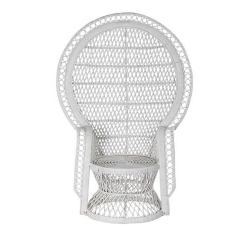 Cadeira natural de ratan EMMANUELE branca MB 170988