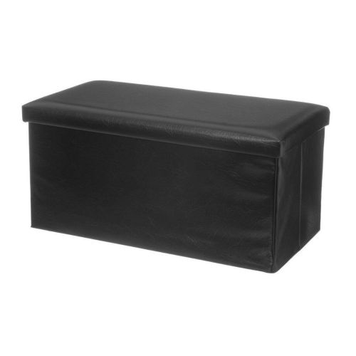 Puff Desmontável Preto 76x38 cm com Tampa