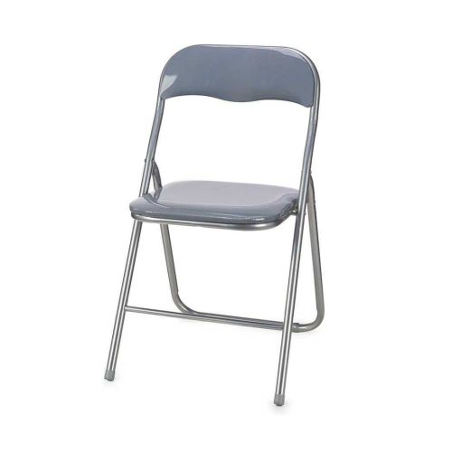 Cadeira dobrável com assento acolchoado cor cinza brilhante 76916