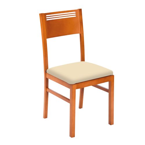 Cadeira de Cozinha 183 com Assento Forrado e Estrutura em Madeira
