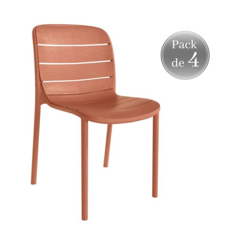 Conjunto de 4 cadeiras empilháveis TULUM em polipropileno
